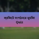 ক্রিকেট সংগঠনের ভূমিকা Quiz